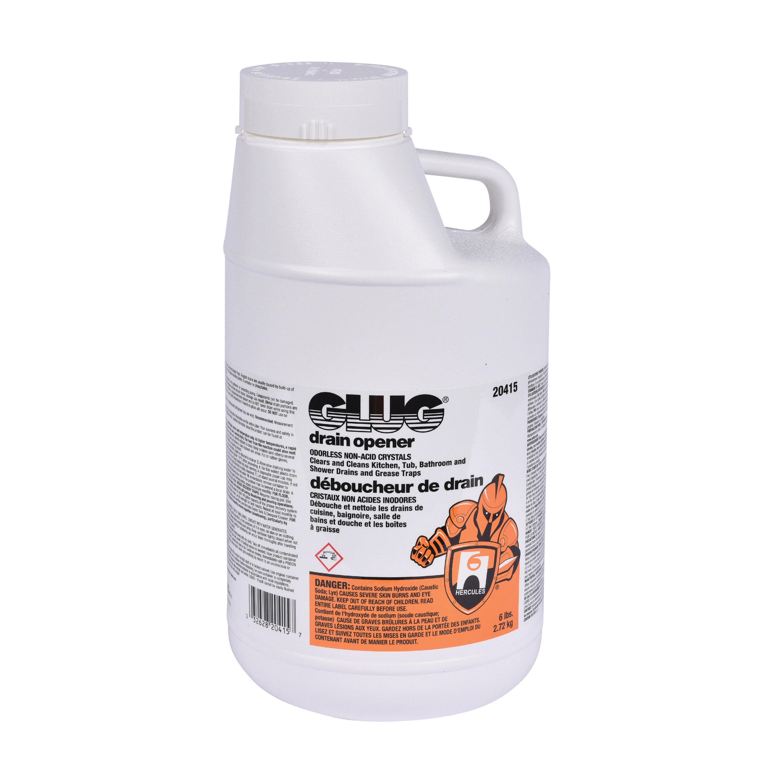 Hercules Glug 20415 Drain Opener, 6 lb, Flakes Form