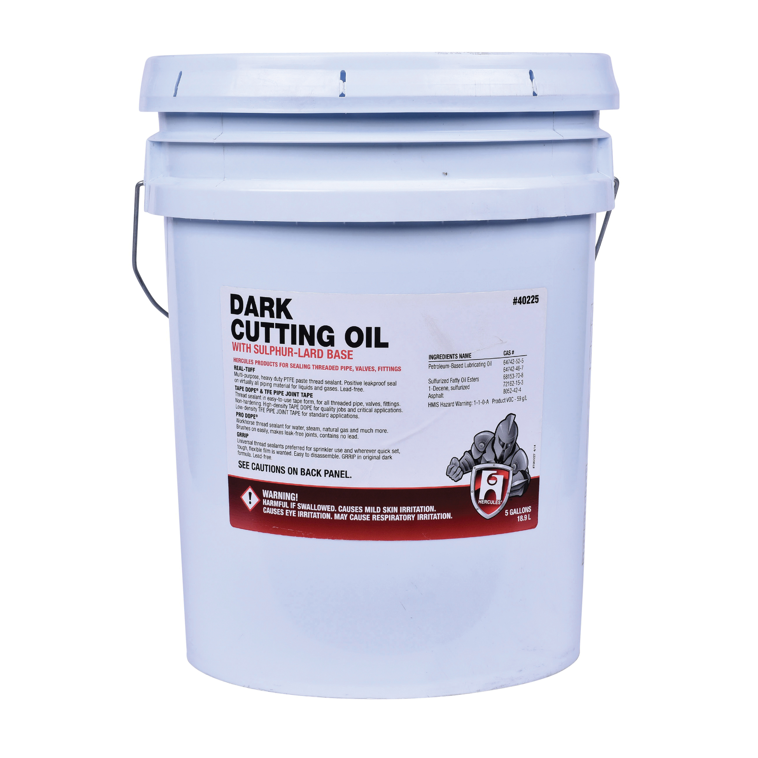 Hercules 40225 Cutting Oil, 5 gal, Petroleum Odor/Scent, Amber/Dark Brownish, Liquid Form