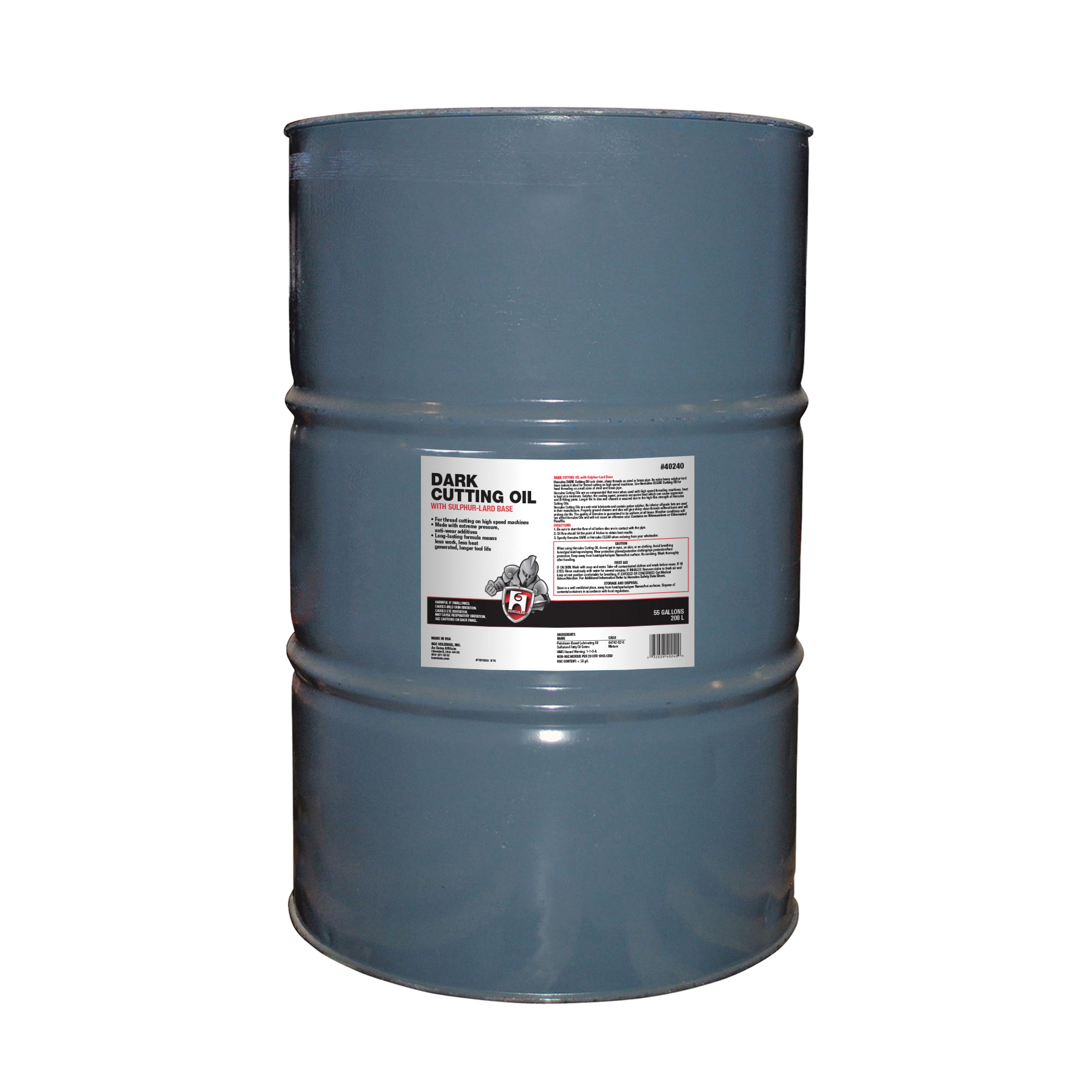Hercules 40240 Cutting Oil, 55 gal, Dark