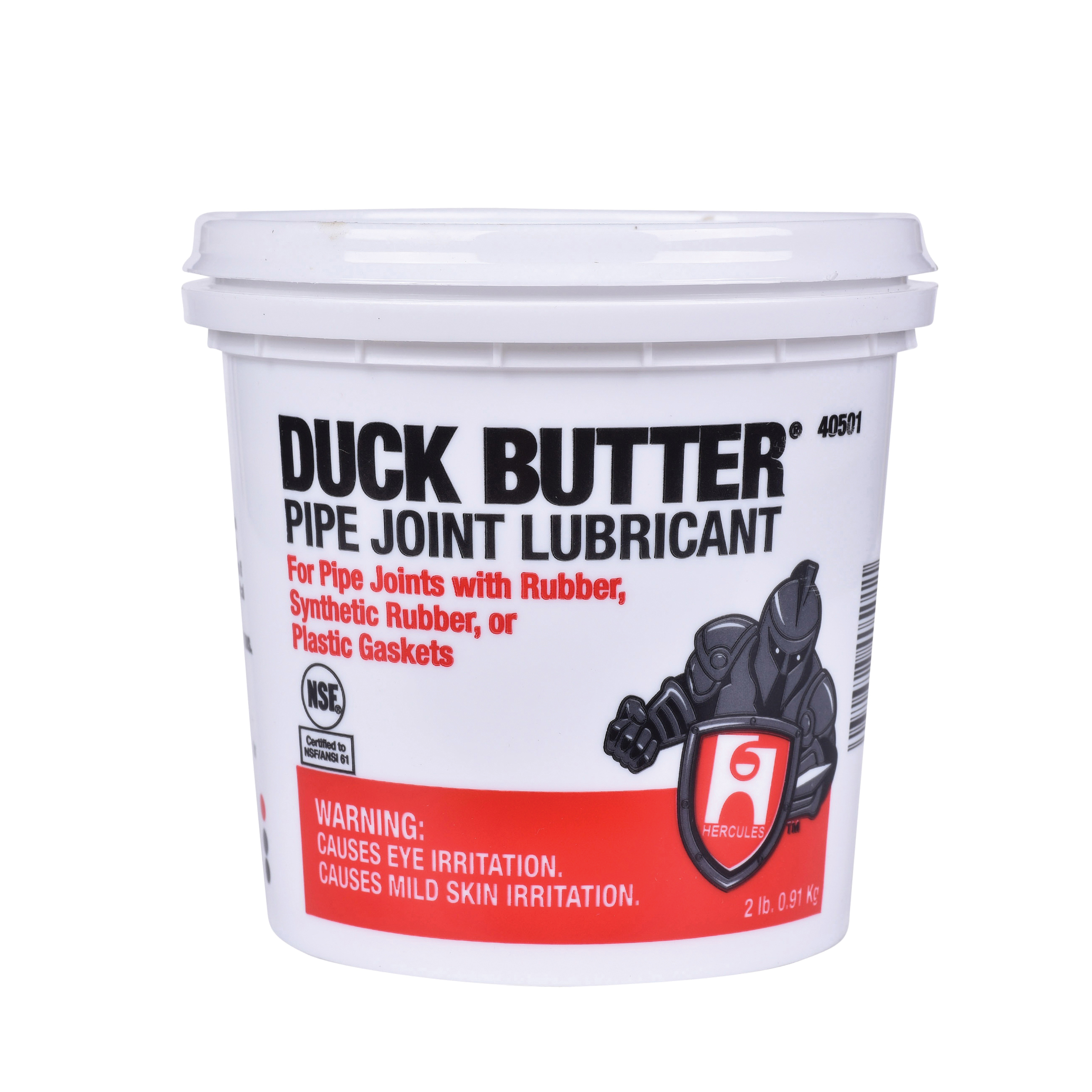 Hercules Duck Butter 40501 Water Soluble Pipe Joint Lubricant, 2 lb, Paste Form, Off-White