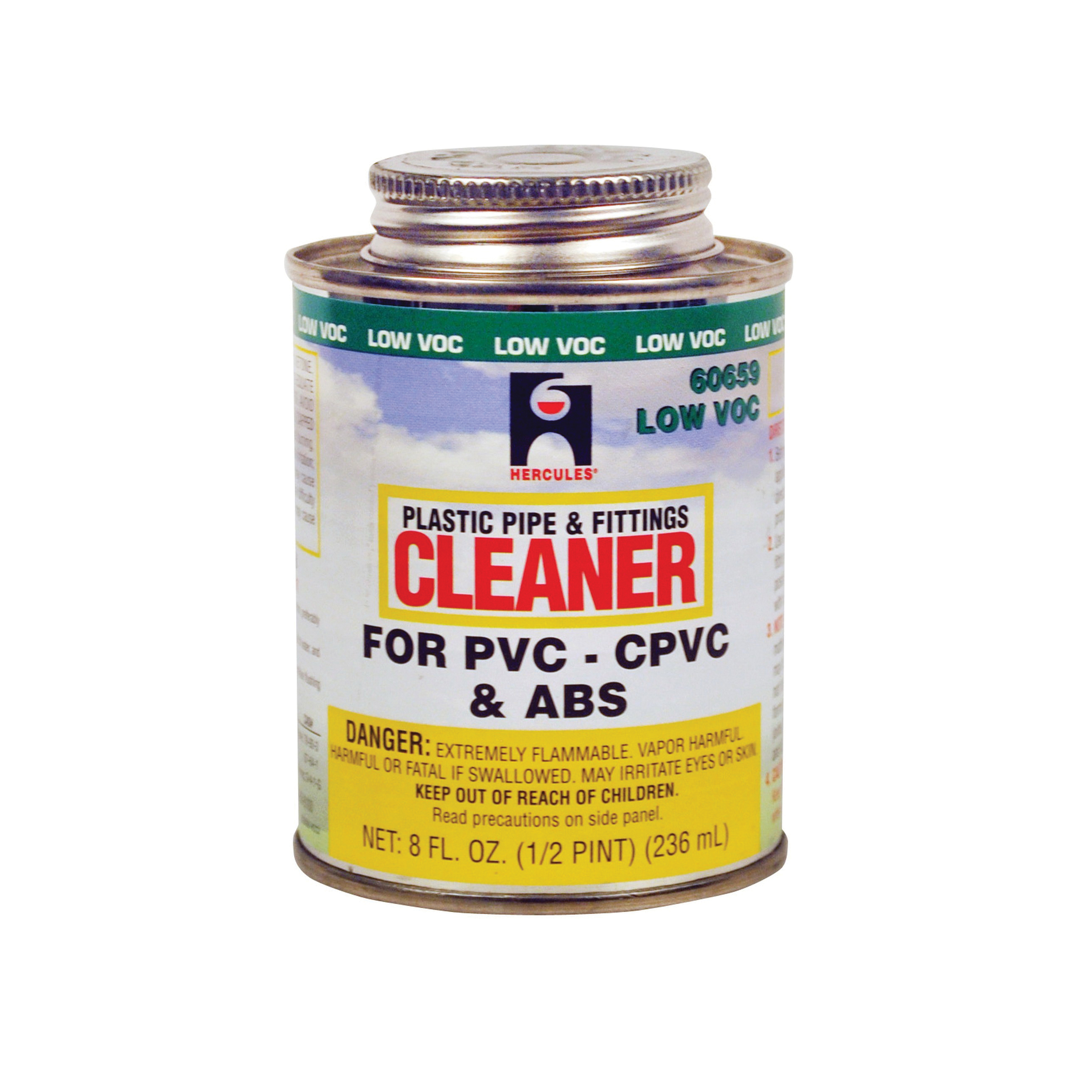 Hercules 60659 All Purpose Plastic Pipe and Fitting Cleaner, Clear, 8 oz Dauber In Bottle