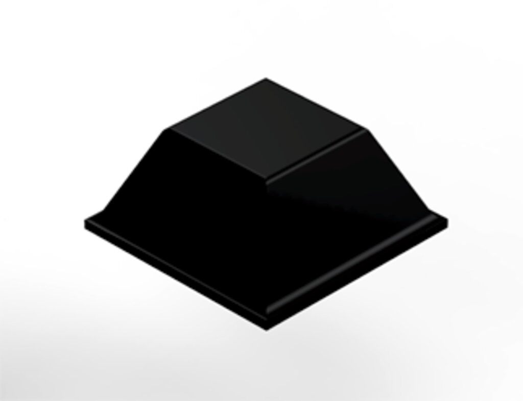 Bumpon Bumpon SJ5018 Self-Adhesive Protective Bumper, Square Tapered with Flat Top Shape, Black, Polyurethane Foam/Rubber, 12.7 mm L x 1/2 in W
