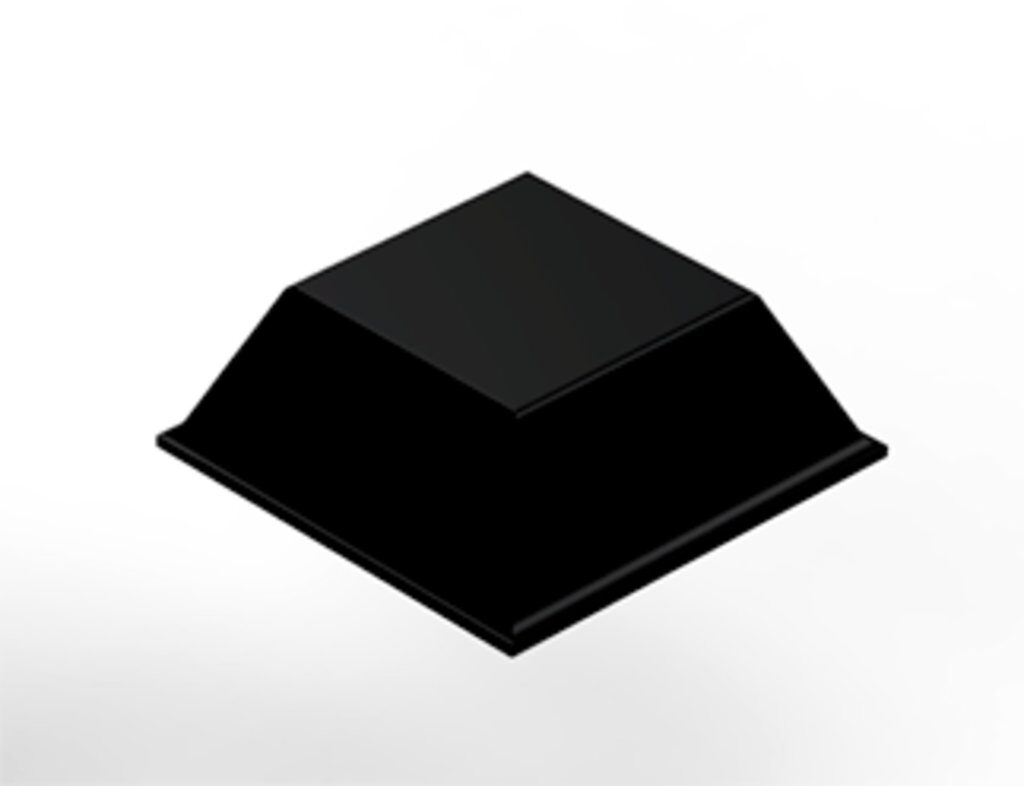 Bumpon Bumpon SJ5523 Self-Adhesive Protective Bumper, Square Tapered with Flat Top Shape, Black, Polyurethane Foam/Rubber, 20.6 mm L x 0.812 in W