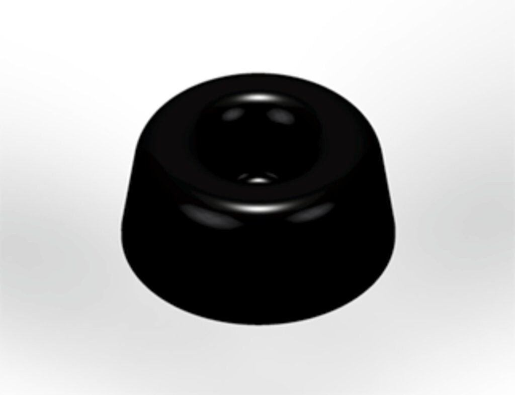 Bumpon Bumpon SJ5009 Self-Adhesive Protective Bumper, Cylindrical Concave Top Shape, Black, Polyurethane Foam/Rubber, 0.88 in W