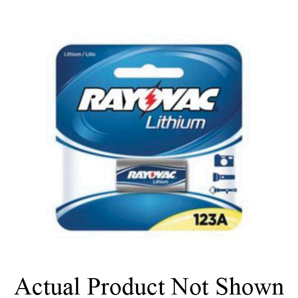 Rayovac RL123A-1 Photo Lithium Battery, Lithium Manganese Dioxide (Li/MnO2), 3 VDC Nominal, 1400 mAh Nominal, 123A