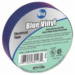 ipg 85831 607 General Purpose Medium-Grade Electrical Tape, 60 ft L x 3/4 in W, 7 mil THK, Vinyl, Rubber Adhesive, PVC Film Backing, Blue