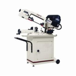 JET 414457 Horizontal Miter Step Pulley Band Saw, 3 in Round, 4 x 2-3/4 in, 2 x 3-3/4 in Rectangle 45 deg Capacity, 5 in Round, 2 x 6-3/4 in Rectangle 90 deg Capacity, 1/2 hp, 115/230 VAC, 80/120/200 sfpm Speed