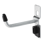 Kennedy 99821 Vertical End Single Toolboard Hook With 70 deg End, Bright Zinc, For Use With VTC Series Toolboards, 20 lb Capacity, 1/4 in Dia, 3/4 in H Bend, 3/8 in Hole, 1-1/2 in Hole Spacing, Steel, Silver