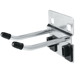 Kennedy 99829 Double Angled End Toolboard Hook With 10 deg End, Bright Zinc, For Use With VTC Series Toolboards, 40 lb Capacity, 1 in Dia, 1-1/4 in W Inside, 5/8 in H Bend, 3/8 in Hole, 1-1/2 in Hole Spacing, Steel, Silver