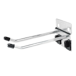 Kennedy 99830 Double Angled End Toolboard Hook With 10 deg End, Bright Zinc, For Use With VTC Series Toolboards, 40 lb Capacity, 1 in Dia, 1-1/4 in W Inside, 5/8 in H Bend, 3/8 in Hole, 1-1/2 in Hole Spacing, Steel, Silver