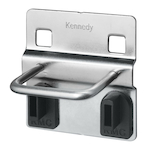 Kennedy 99831 Toolboard Plier Hook, Bright Zinc, For Use With VTC Series Toolboards, 40 lb Capacity, 1-3/8 in W Inside, 3/8 in Hole, 1-1/2 in Hole Spacing, Steel, Silver