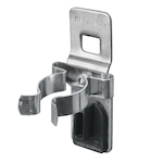 Kennedy 99835 Single Toolboard Spring Clip, Bright Zinc, For Use With VTC Series Toolboards, 3 lb Capacity, 3/4 in Dia, 3/8 in Hole, 1-1/2 in Hole Spacing, Steel, Silver