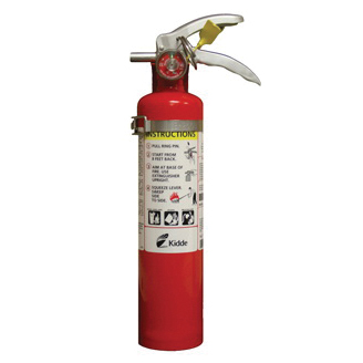 Kidde 468000 Multi-Purpose Rechargeable Fire Extinguisher With Metal Strap Bracket, Dry Chemical Extinguisher, Class: A/B/C, UL Rating: 1-A:10-B:C, Extinguishing Agent: Monoammonium Phosphate