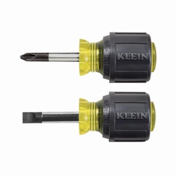 Klein 85071 Screwdriver Set, 2 Pieces, ASME Specified, Steel/Acetate With Vinyl Grip Handle, Polished Chrome