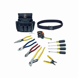 Klein 92003 Heavy Duty Electrician's Tool Set, Pouch Tool Storage, 12 Pieces