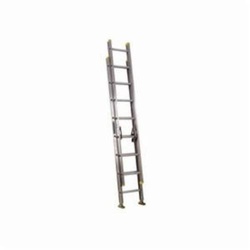 Louisville AE3216 AE3200 Multi-Section Extension Ladder, 16 ft OAL, 250 lb Load, 12 in Adjustable Increments, Aluminum, Type I