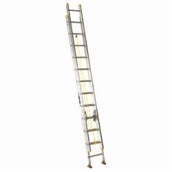 Louisville AE3224 AE3200 Multi-Section Extension Ladder, 24 ft OAL, 250 lb Load, 12 in Adjustable Increments, Aluminum, Type I