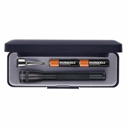 MAGLITE M3A012 Presentation Box Flashlight, Incandescent Bulb, Aluminum Housing, 9 Lumens Lumens