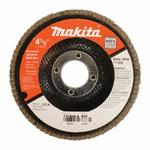Makita 741845-A Angled Multi Coated Abrasive Flap Disc, 4-1/2 in Dia, 7/8 in Center Hole, 60 Grit, Zirconia Alumina Abrasive, Type 29 Disc