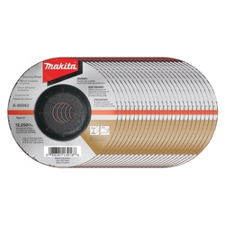 Makita A-95962-25 Flat Heavy Duty Non-Hubbed Depressed Center Grinding Wheel, 5 in Dia x 1/4 in THK, 7/8 in Center Hole, WA36N-BF Grit, Aluminum Oxide Abrasive