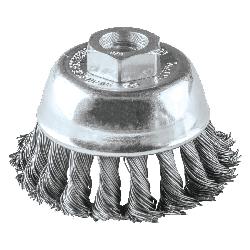 Makita A-98429 Wire Angle Grinder Cup Brush, 2-3/4 in Dia Brush, 5/8-11 Arbor Hole, 0.02 in Dia Filament/Wire, Knotted, Steel Fill