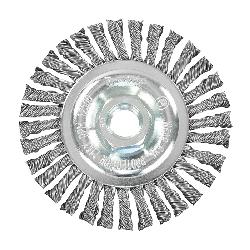 Makita A-98491 Angle Grinder Wire Wheel Brush, 4 in Dia Brush, 3/16 in W Face, 0.02 in Dia Stringer Twisted Filament/Wire, 5/8-11 Arbor Hole