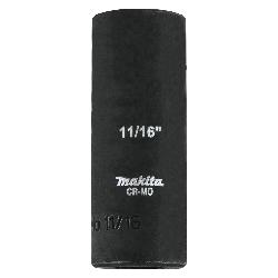 Makita A-99596 Deep Well Impact Socket, 3/8 in Square Drive, 11/16 in, 6 Points