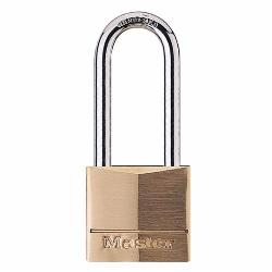 Master Lock 140DLH Safety Padlock, Different Key, Solid Brass Body, 1/4 in Dia Shackle, 4-Pin Tumbler Locking Mechanism