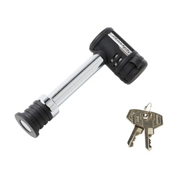 Master Lock 1479DAT Barbell Keyed Different Trailer Receiver Lock, 5/8 in Dia Hole, Stainless Steel, Polished Chrome