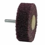 Norton Bear-Tex 66261051716 Non-Woven Flap Wheel With Straight Shank, 2 in Dia Wheel, 1 in W Face, 1/4 in Dia Shank, 120 Grit, Medium Grade, Aluminum Oxide Abrasive
