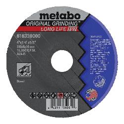 metabo 616330000 Original Grinding Long Life General Purpose Depressed Center Wheel, 4 in Dia x 1/4 in THK, 5/8 in Center Hole, A24R Grit, Aluminum Oxide Abrasive