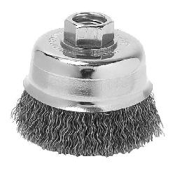 metabo 655207000 Small Wire Cup Brush, 2-3/4 in Dia Brush, 5/8-11 Arbor Hole, 0.012 in Dia Filament/Wire, Crimped, Carbon Steel Fill
