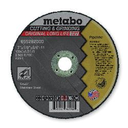 metabo 655282000 Original Long Life Cutting & Grinding General Purpose Depressed Center Wheel With Hub, 7 in Dia x 1/8 in THK, A24T Grit, Aluminum Oxide Abrasive