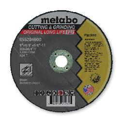 metabo 655284000 Original Long Life Cutting & Grinding General Purpose Depressed Center Wheel With Hub, 9 in Dia x 1/8 in THK, A24T Grit, Aluminum Oxide Abrasive