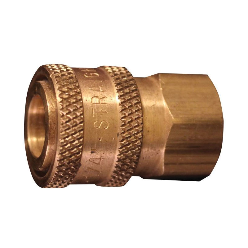 Milton 1761 1700 Straight Through Coupler, 1/4 in, FNPT, 5200 psi, Solid Brass