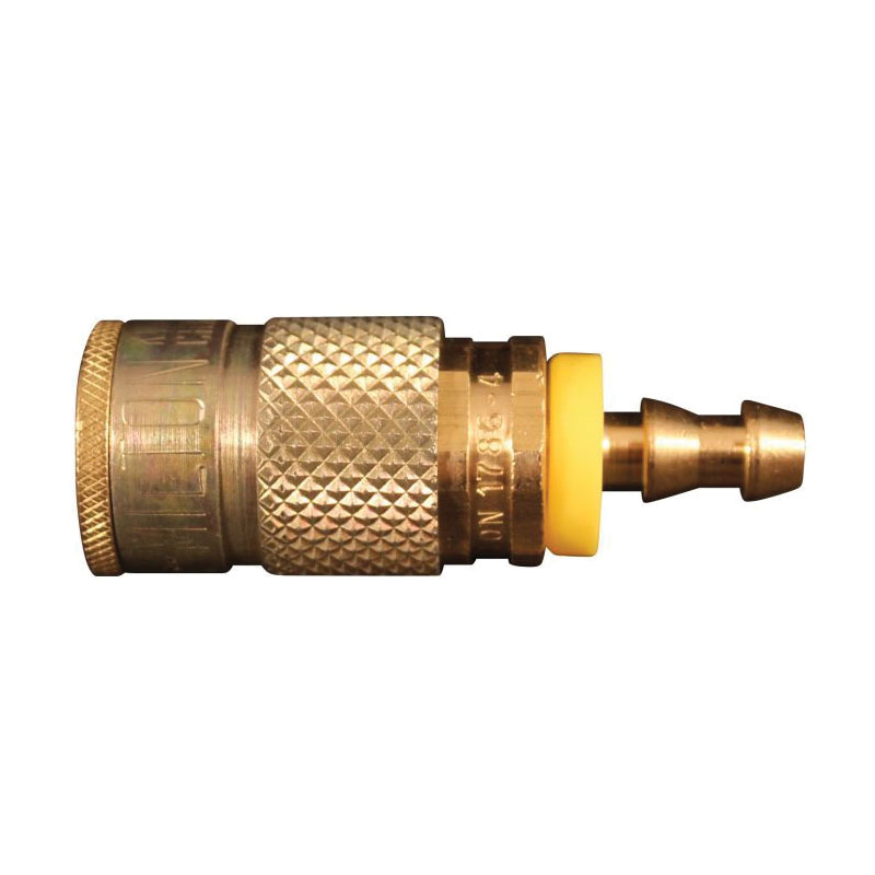 Milton 1786-4 1700 T-Style Coupler, 1/4 in, Push-On/Lock Hose Barb, 300 psi, Solid Brass, Domestic