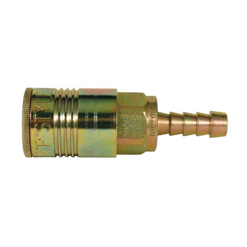 Milton 1806-6BK 1800 Heavy Duty P-Style Coupler, 3/8 in, Hose Barb, 300 psi, Steel, Domestic
