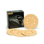 Mirka 23-308-120 Bulldog Gold 23 PSA Disc With Liner, 3-1/2 in Dia Disc, P120 Grit, Aluminum Oxide Abrasive, Latex Paper Backing