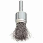Norton 69936606145 Stem Mount End Brush, 3/4 in, Crimped, 0.006 in, Stainless Steel Fill, 1 in L Trim