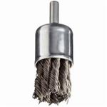 Norton 69936606279 Stem Mount End Brush, 1 in, Twist Knot, 0.014 in, Carbon Steel Fill, 7/8 in L Trim