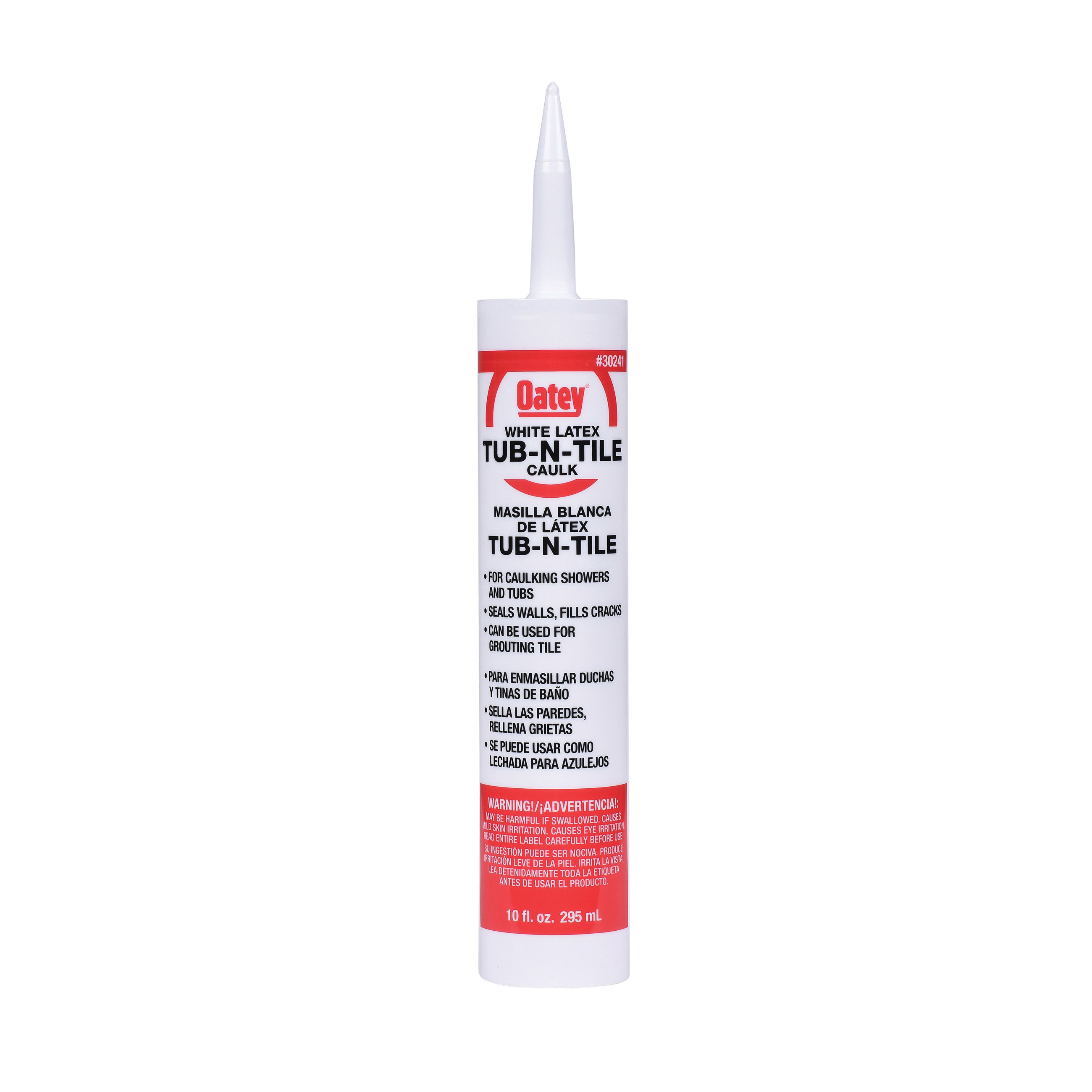 Oatey 30241 General Purpose Tub-N-Tile Caulk, 10 oz Cartridge, White, Acrylic Latex Base