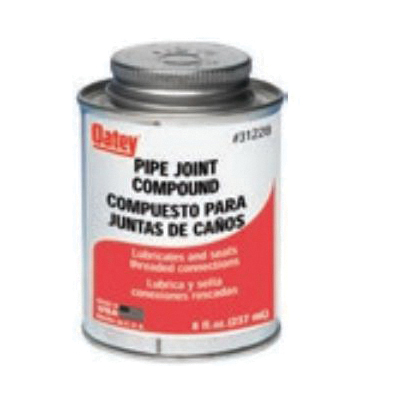Oatey 31228 Pipe Joint Compound, 8 oz Jar with Brush Top Lid, Gray