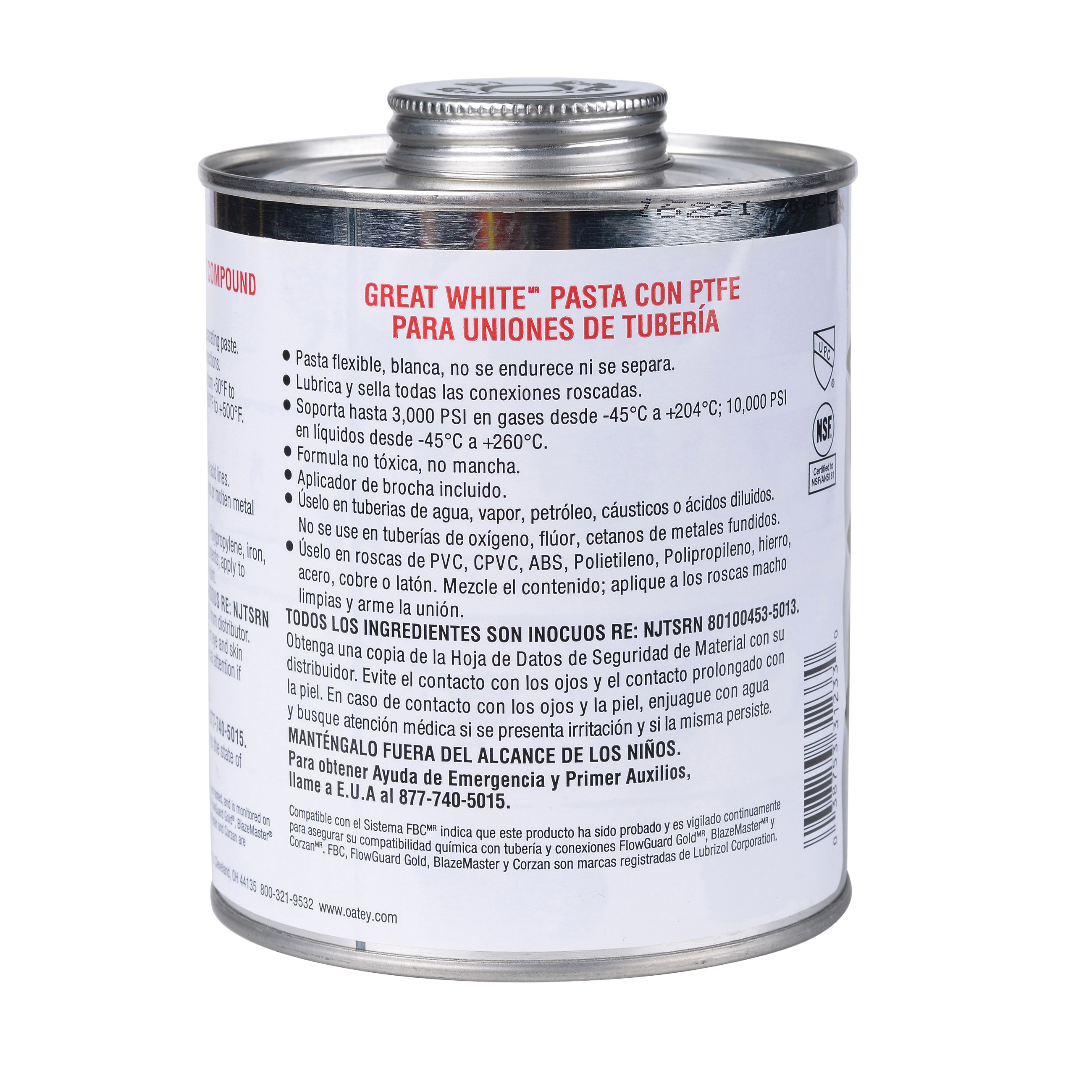 Oatey Great White 31233 Pipe Joint Compound, 32 fl-oz, White