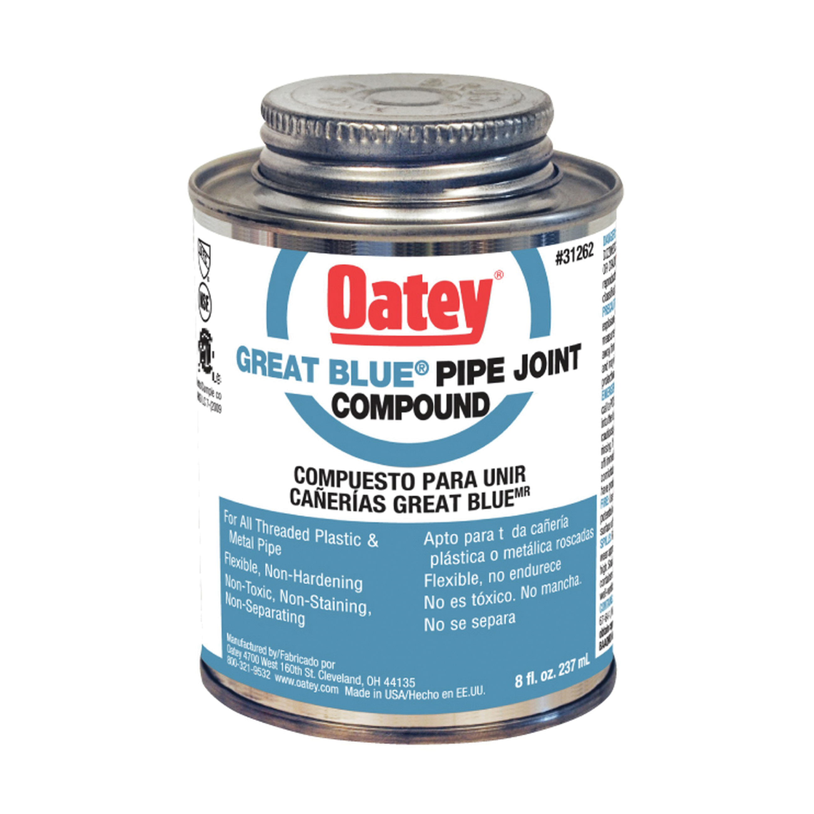 Oatey Great Blue 31262 Pipe Joint Compound, 8 fl-oz, Blue