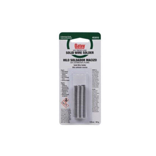 Oatey 53010 Wire Solder, 361 to 421 deg F Melting, 1.5 oz, Lead Alloy/Tin
