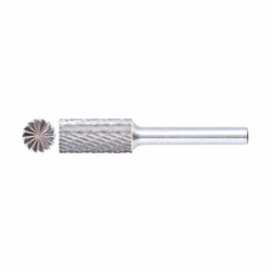 PFERD 22182 High Performance Line TOUGH Cut Premium Grade Carbide Burr, Cylindrical - With End Cut (Shape SB) Head, 3/8 in Dia Head, 3/4 in L of Cut, 2-1/2 in OAL, Double Cut Cut