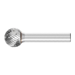 PFERD 22246 High Performance Line TOUGH Cut Premium Grade Carbide Burr, Ball (Shape SD) Head, 5/8 in Dia Head, 9/16 in L of Cut, 2-5/16 in OAL, Double Cut Cut