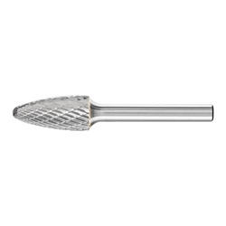 PFERD 22276 High Performance Line TOUGH Cut Premium Grade Carbide Burr, Radius End, Tree Radius (Shape SF) Head, 1/2 in Dia Head, 1 in L of Cut, 2-3/4 in OAL, Double Cut Cut