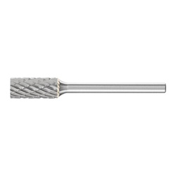 PFERD 23132 Universal Line Premium Grade Carbide Burr, Plain End, Cylindrical - No End Cut (Shape SA) Head, 1/4 in Dia Head, 1/2 in L of Cut, 1-11/16 in OAL, Double Cut Cut