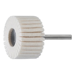 PFERD 48542 Shaft Mounted Flap Wheel, 1 in Dia Wheel, 1 in W Face, 1/4 in Dia Shank, Felt Abrasive
